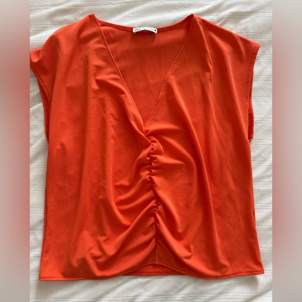Zara Orange Blouse US M